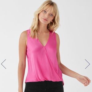 Splendid Lyra satin Surplice pink top